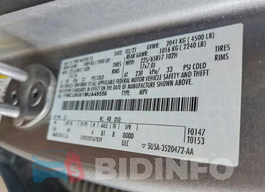 1FMCU9G61MUA49556 Photo# 13