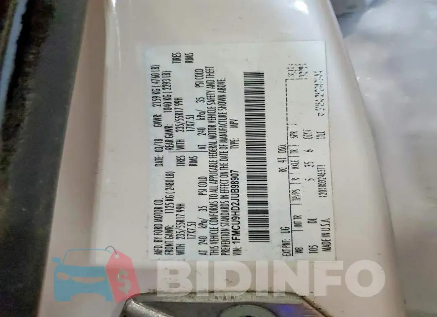 1FMCU9HD2JUB98907 Photo# 13