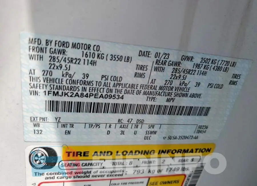 1FMJK2A84PEA09534 Photo# 13