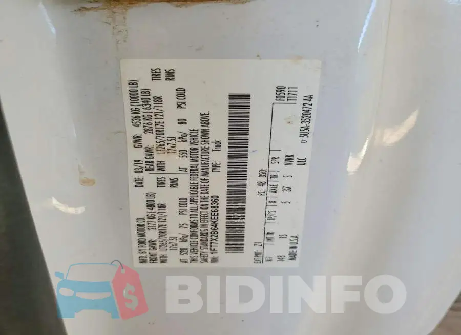 1FT7X2B64KEE68360 Photo# 12