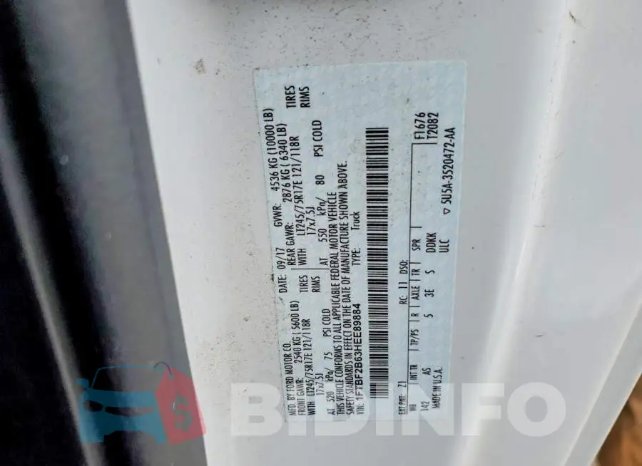 1FTBF2B63HEE89884 Photo# 12