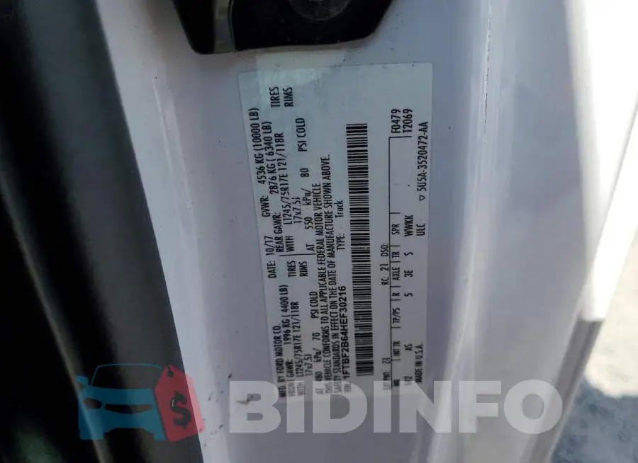 1FTBF2B64HEF30216 Photo# 12