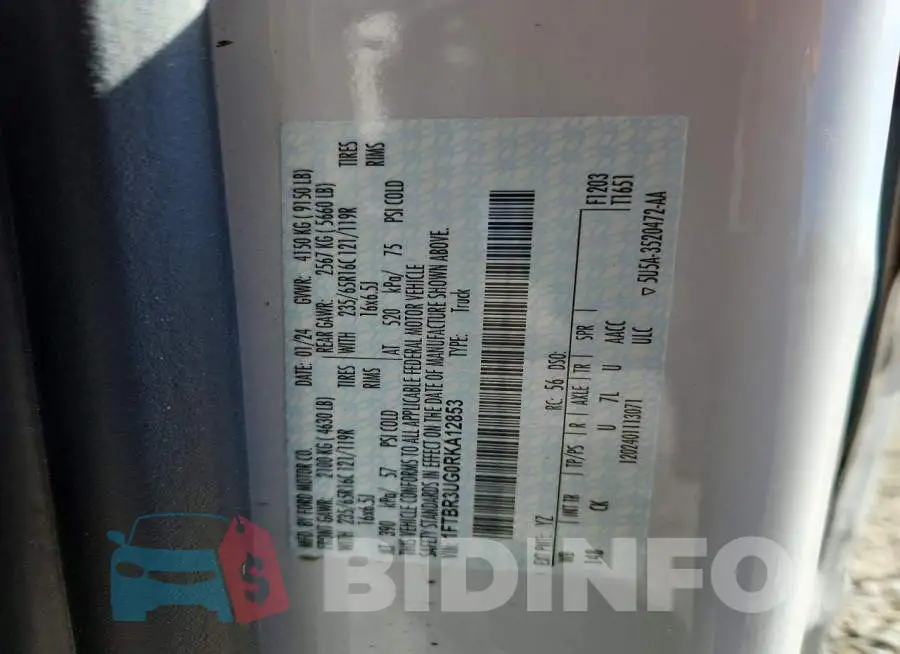 1FTBR3UG0RKA12853 Photo# 14