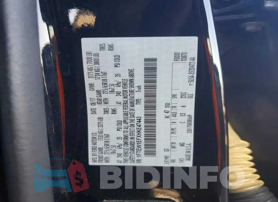 1FTEW1EFXHKE47443 Photo# 12