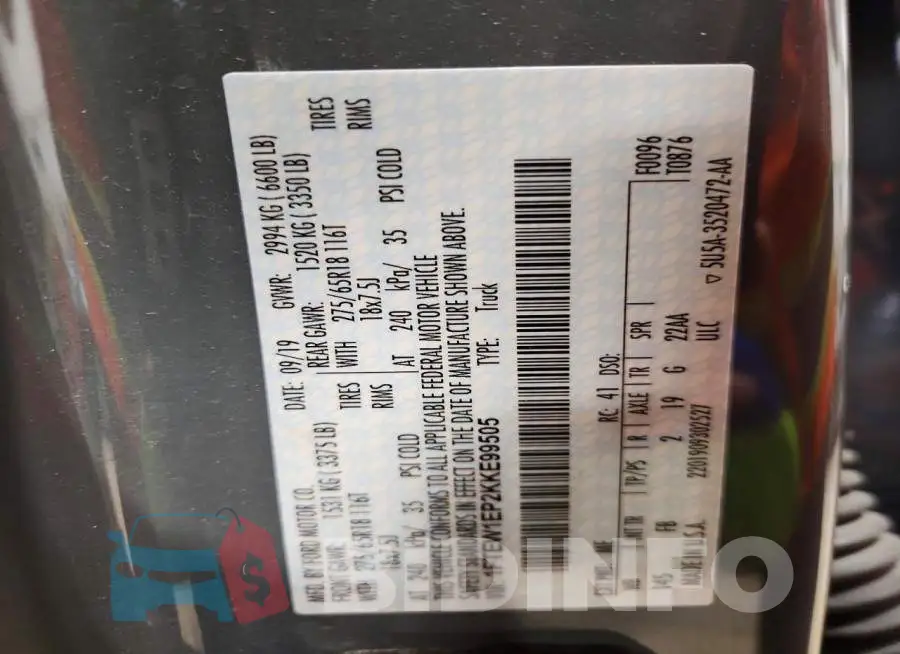 1FTEW1EP2KKE99505 Photo# 12