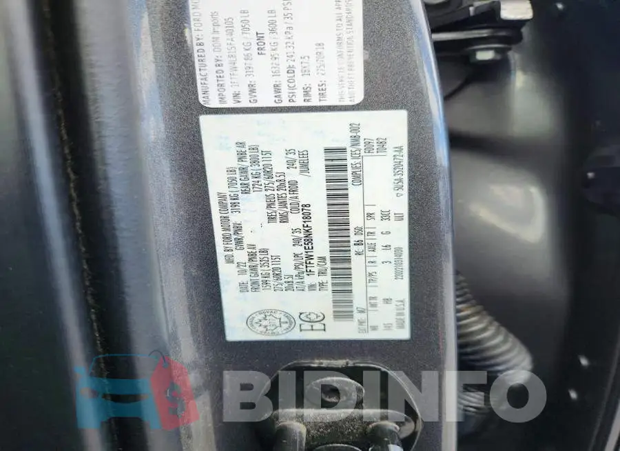 1FTFW1E58NKF18078 Photo# 12