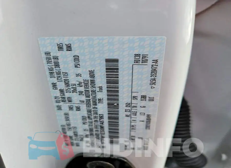 1FTFW1E5XMFA87993 Photo# 12