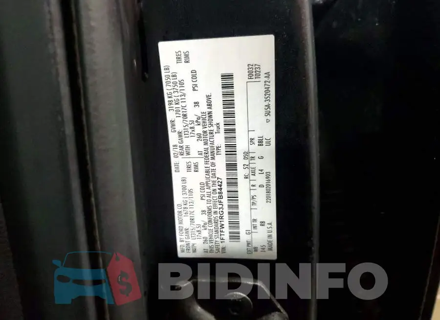 1FTFW1RG3JFB84427 Photo# 13