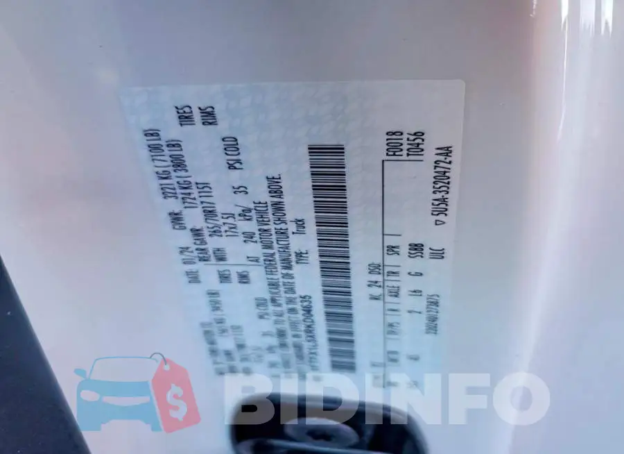 1FTFX1L5XRKD04635 Photo# 12