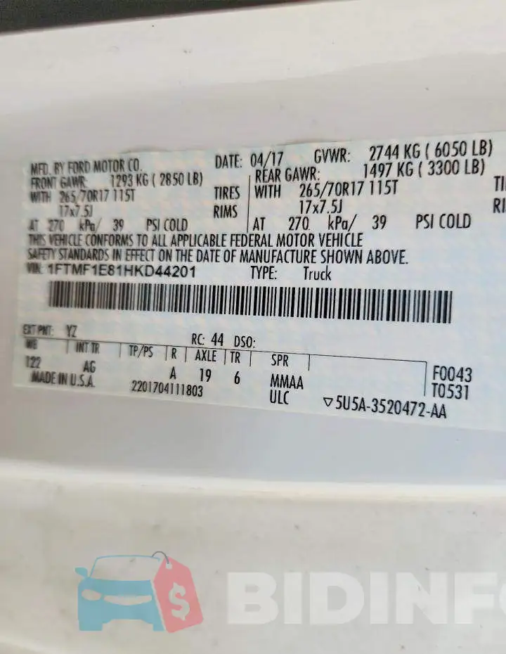 1FTMF1E81HKD44201 Photo# 12