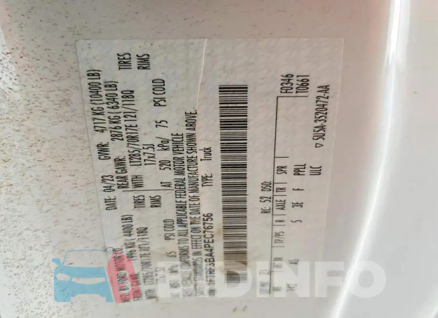 1FTRF3BA4PEC76756 Photo# 12