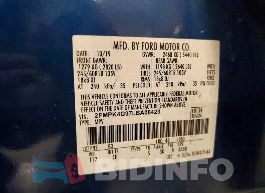 2FMPK4G97LBA08423 Photo# 13