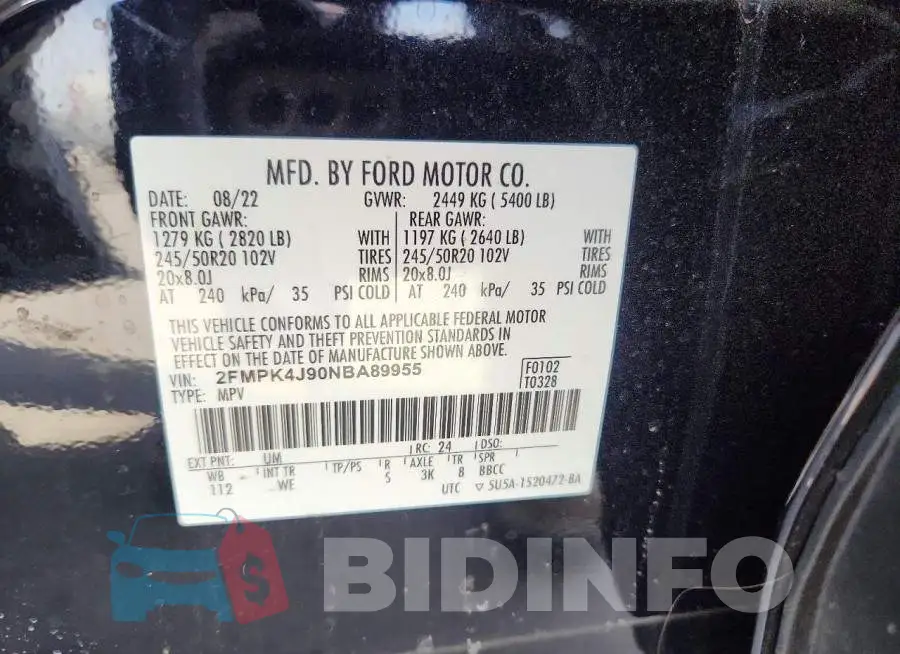 2FMPK4J90NBA89955 Photo# 14