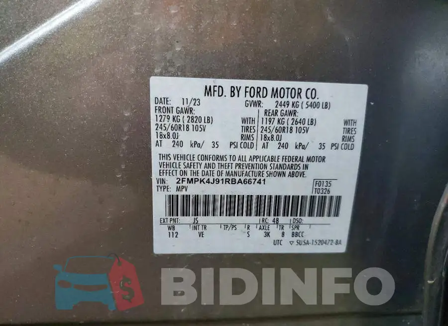 2FMPK4J91RBA66741 Photo# 14