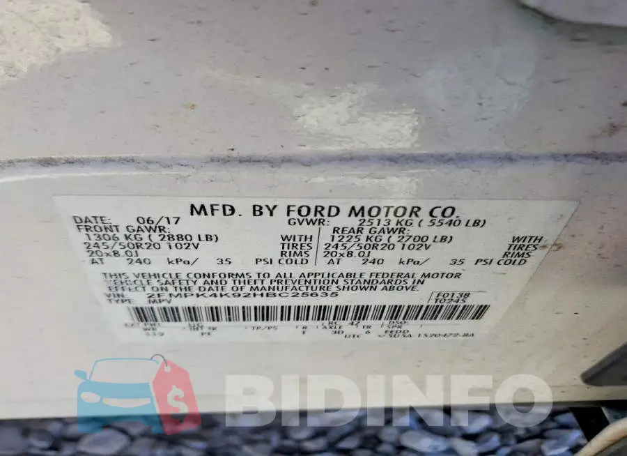 2FMPK4K92HBC25635 Photo# 13