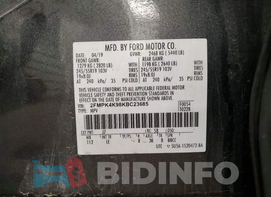 2FMPK4K98KBC23685 Photo# 13