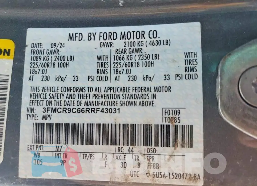 3FMCR9C66RRF43031 Photo# 14