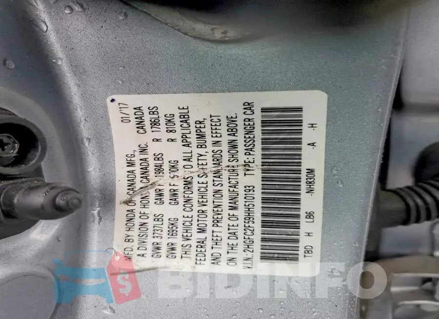 2HGFC2F59HH510193 Photo# 12