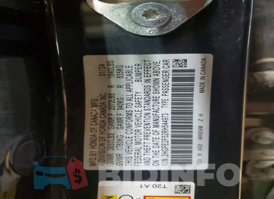2HGFE2F52RH544973 Photo# 12
