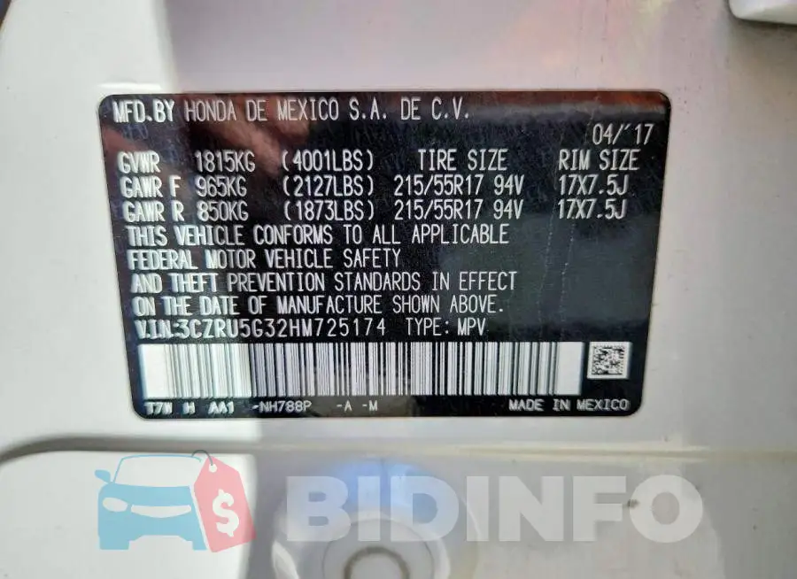 3CZRU5G32HM725174 Photo# 14