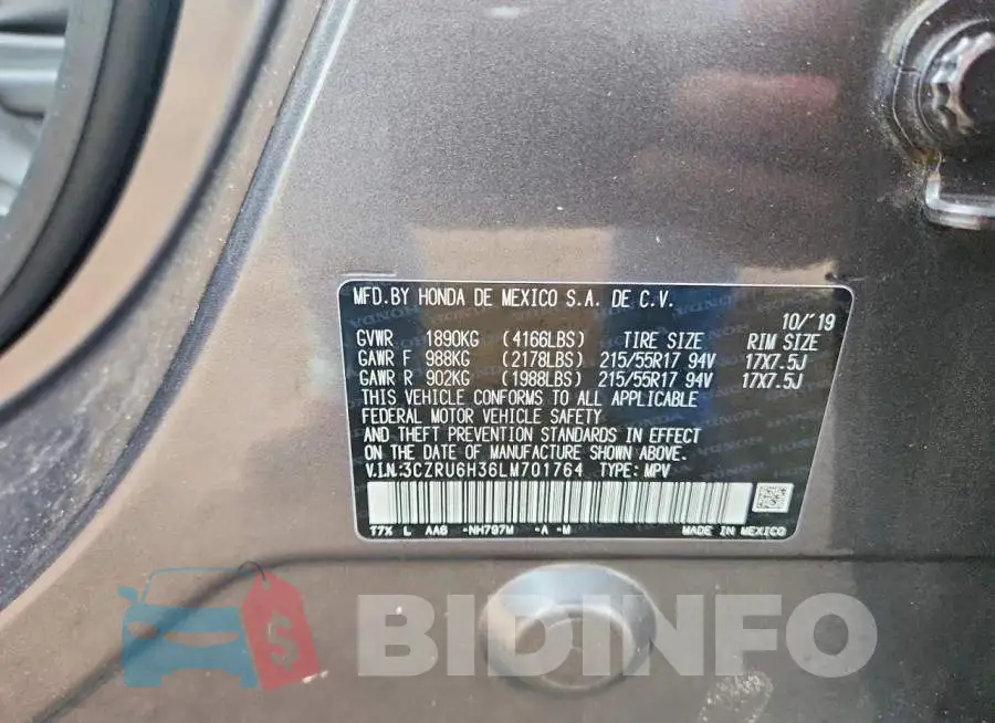 3CZRU6H36LM701764 Photo# 13