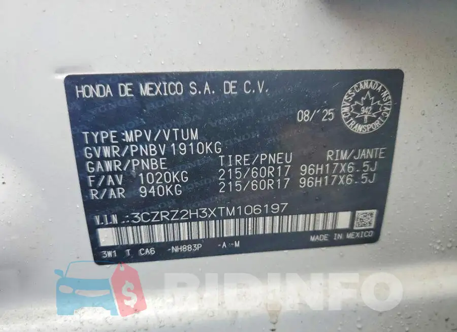 3CZRZ2H3XTM106197 Photo# 12