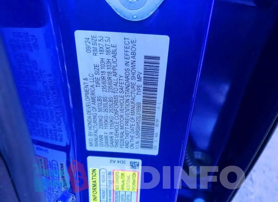 5J6RS6H52SL016569 Photo# 13