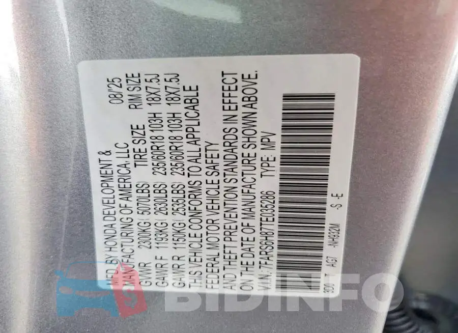 7FARS6H87TE035286 Photo# 14