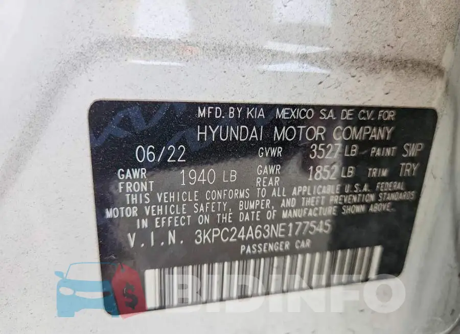 3KPC24A63NE177545 Photo# 12