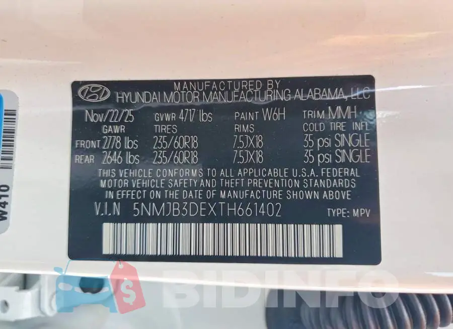 5NMJB3DEXTH661402 Photo# 12