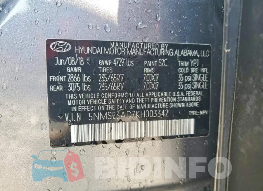 5NMS23AD7KH003342 Photo# 14