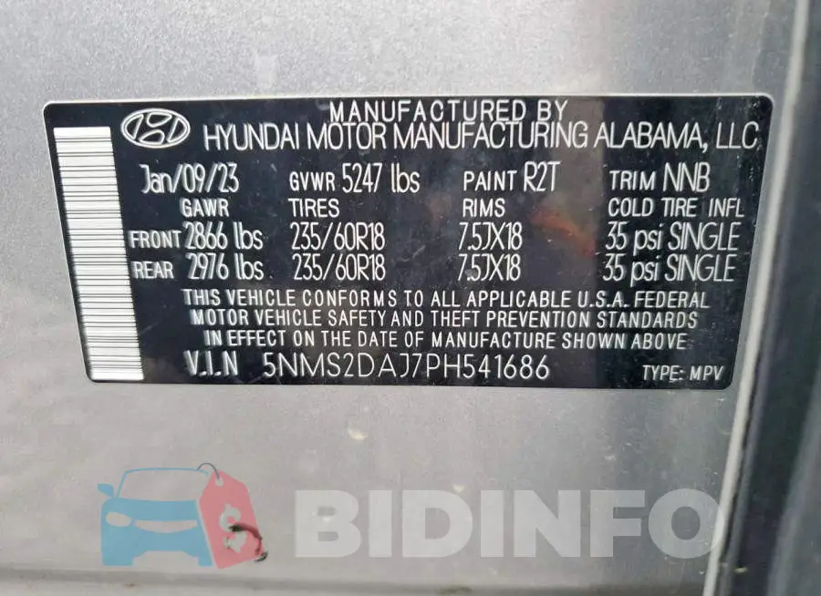 5NMS2DAJ7PH541686 Photo# 14