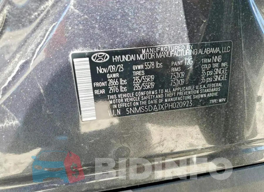 5NMS5DA1XPH020923 Photo# 13
