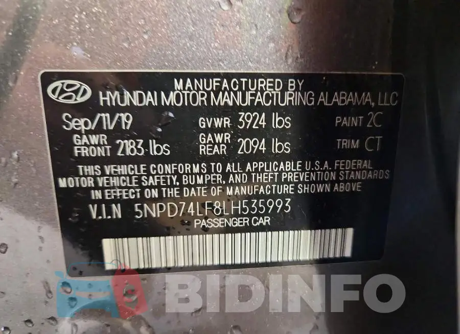 5NPD74LF8LH535993 Photo# 12