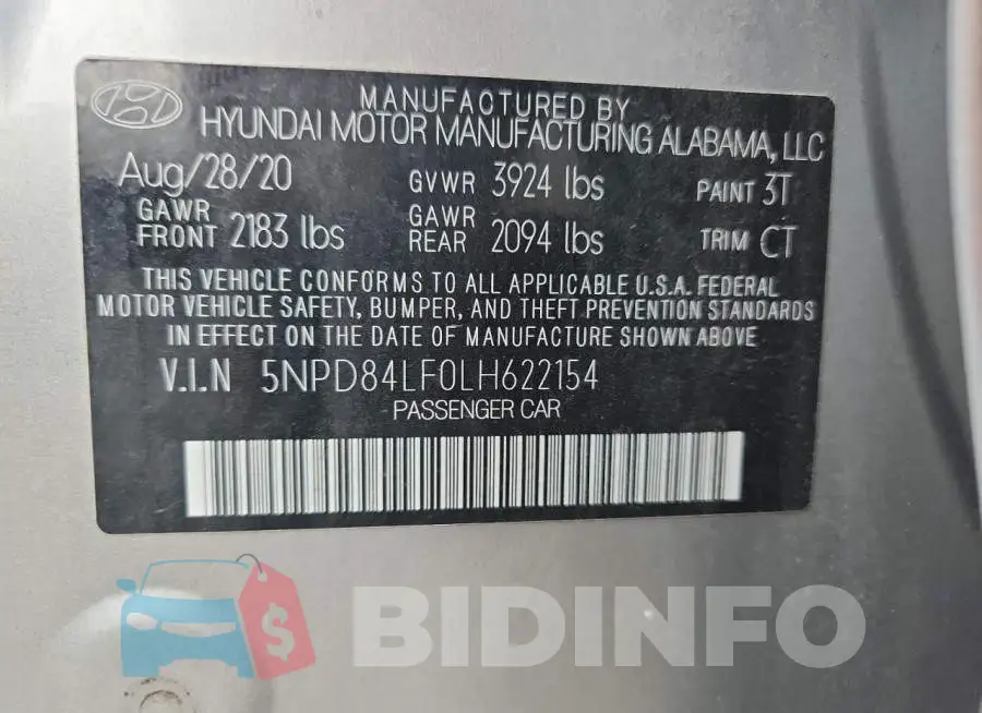 5NPD84LF0LH622154 Photo# 13
