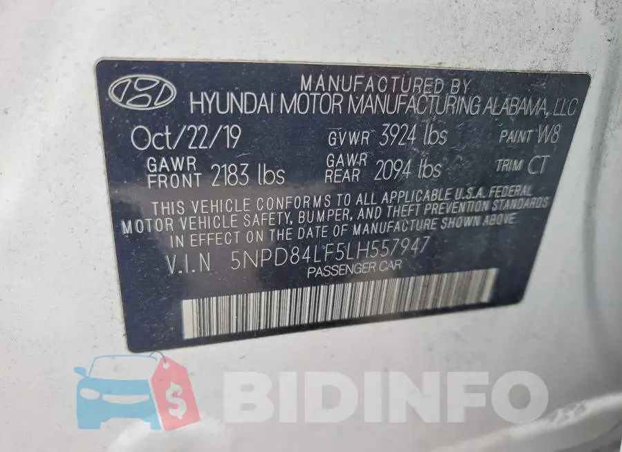 5NPD84LF5LH557947 Photo# 12