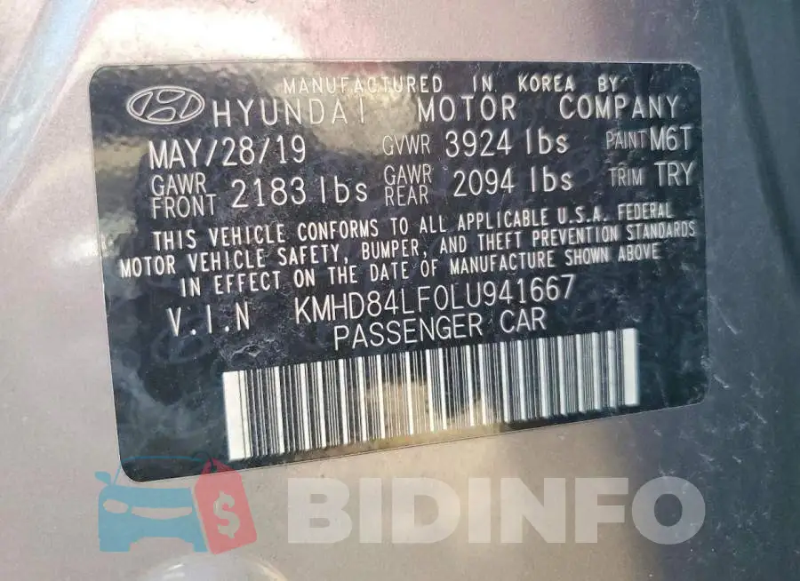 KMHD84LF0LU941667 Photo# 12