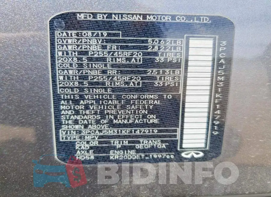 3PCAJ5M31KF147919 Photo# 12