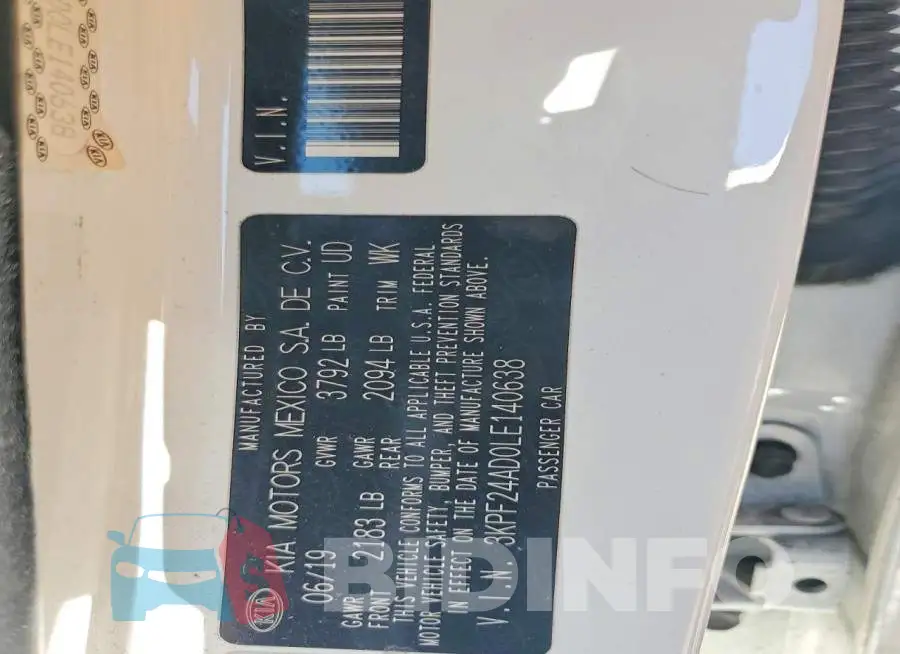 3KPF24AD0LE140638 Photo# 13