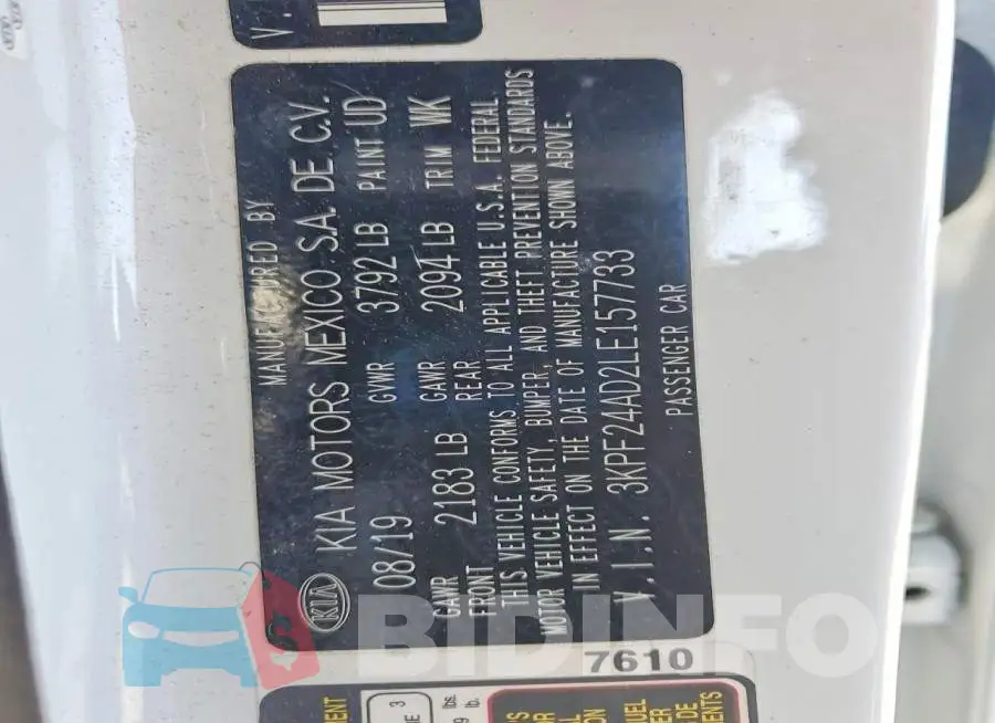 3KPF24AD2LE157733 Photo# 12