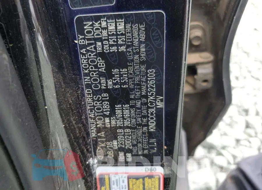 KNDCC3LC7K5226103 Photo# 13