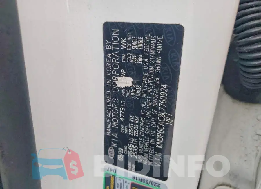 KNDP6CAC8L7760924 Photo# 14