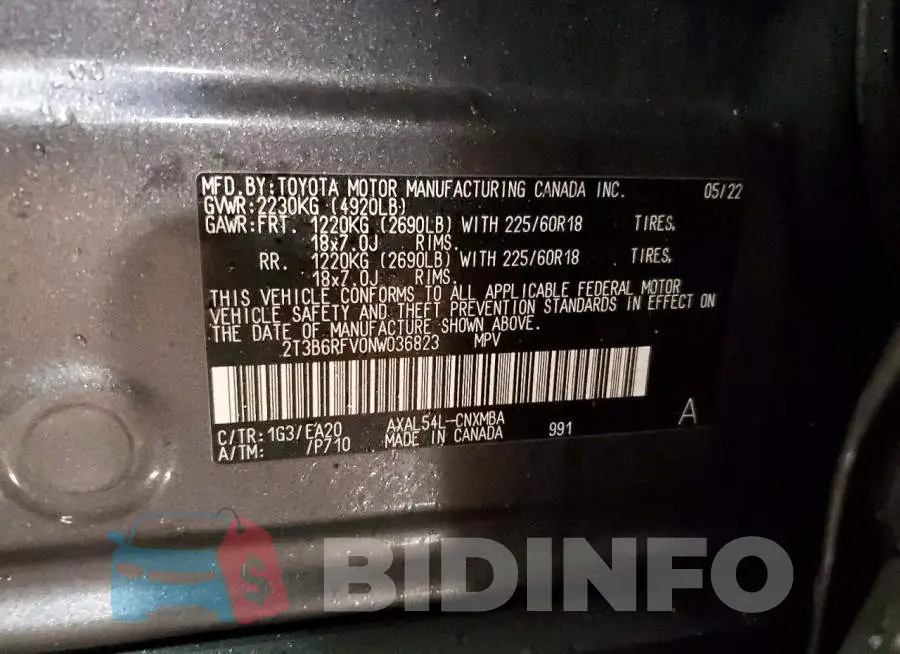 2T3B6RFV0NW036823 Photo# 14
