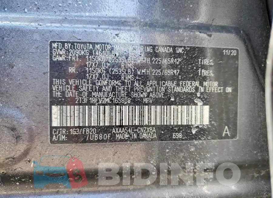 2T3F1RFV2MC165808 Photo# 13