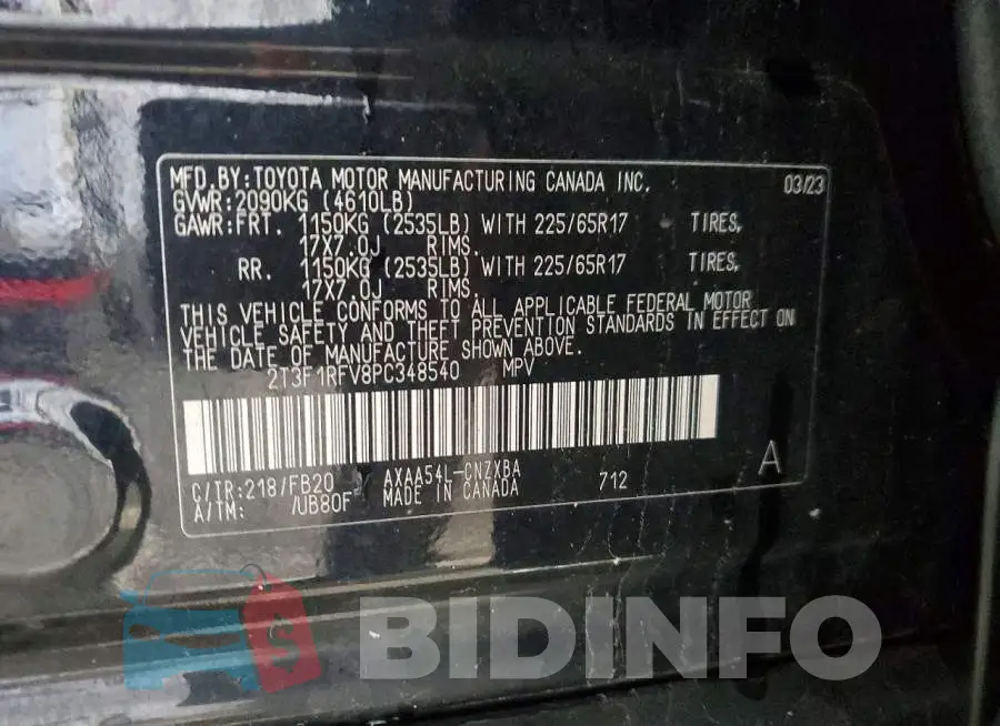 2T3F1RFV8PC348540 Photo# 13