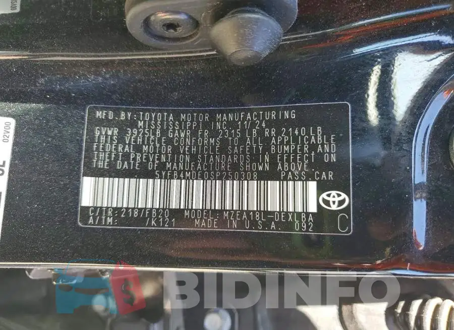 5YFB4MDE0SP250308 Photo# 12