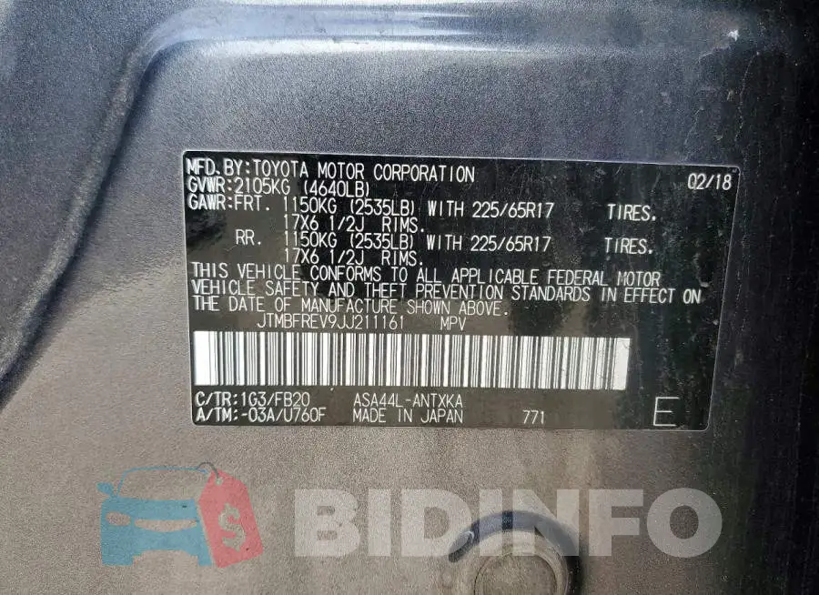 JTMBFREV9JJ211161 Photo# 12