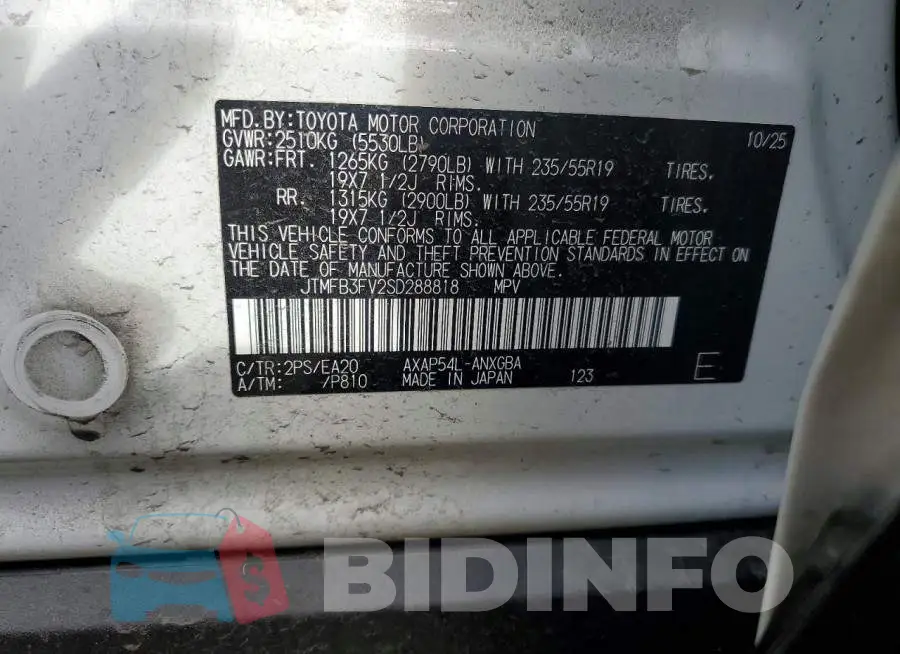 JTMFB3FV2SD288818 Photo# 13