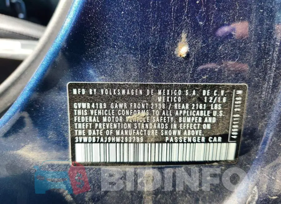 3VWDB7AJ9HM293799 Photo# 12