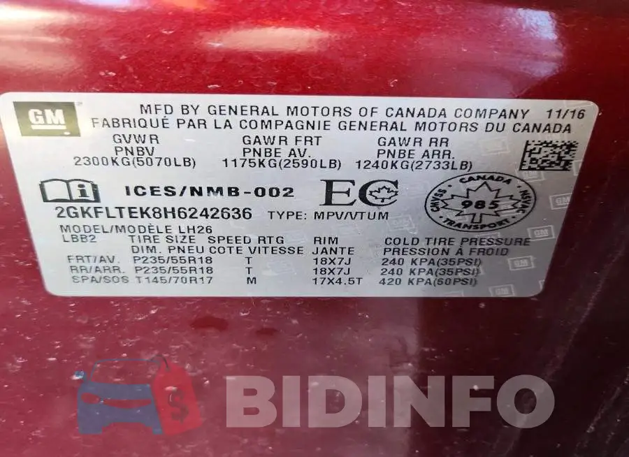 2GKFLTEK8H6242636 Photo# 13